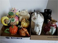 Two boxes of teapots