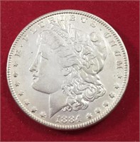 1884 Morgan Dollar AU