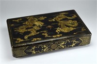 Large Chinese black lacquer box