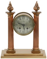 Chelsea Bronze 2 Column Mantle Clock