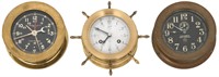 3 Ship's Clocks, Chelsea, Seth Thomas, Schatz