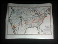 Vintage 1820's USA Map