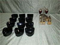 Salt and pepper shakers collection and ashtrays