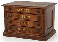 Clarks 4 Dwr. Oak Spool Cabinet