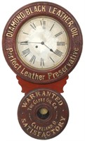 Baird Leather Oil Advertising Clock