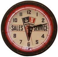 Hudson Sales & Service Neon Wall Clock