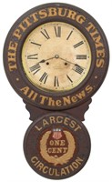 Rare Baird Advertising Clock "Pittsburg Times"