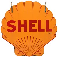Lg. Shell Gas Double Sided Porcelain Sign