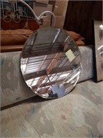 Round bevel edged wall mirror