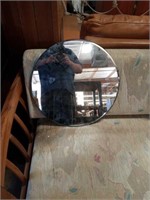 Round bevel edged wall mirror