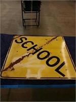 School yellow metal sign