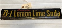 "B-1 LEMON-LIME SODA" METAL SIGN