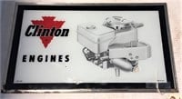 "CLINTON ENGINES" GLASS SIGN