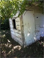 Primitive Two-door Outhouse. Buyer To Remove