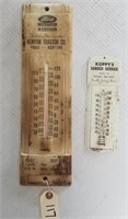 TWO (2) METAL THERMOMETERS