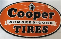 "COOPER ARMORED-CORD TIRES" PORCELAIN SIGN
