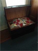 Trunk With Quilt Pieces As Shown