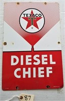 "TEXACO DIESEL CHIEF" PORCELAIN SIGN