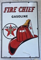 "TEXACO FIRE CHIEF" PORCELAIN SIGN