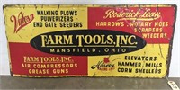 "FARM TOOLS, INC." METAL SIGN