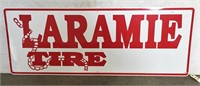 "LARAMIE TIRE" METAL SIGN