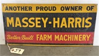 "MASSEY-HARRIS" METAL SIGN