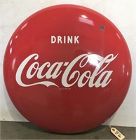 "DRINK COCA-COLA" PORCELAIN BUTTON SIGN