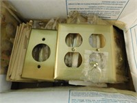 Box of new Brass outlet covers - various uses