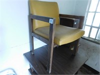 Office chair - oak w/yellow fabric