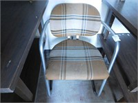 Plaid chair w/chrome body