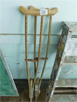Vintage wooden crutches - wonder who used them?