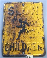 "SLOW CHILDREN" STREET SIGN