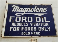"MAGNOLENE FORD OIL" PORCELAIN SIGN