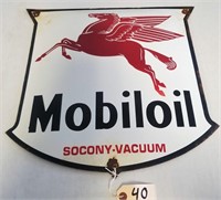 "MOBILOIL" PEGASUS PORCELAIN SIGN