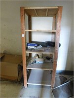 Wood cabinet w/4 shelves  -  35" wide x 85" tall