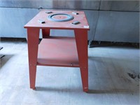 Heavy Red Metal stand for use in shop  Feet are