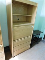 Cabinet w/3 drawers, desk & shelves  31" wide x