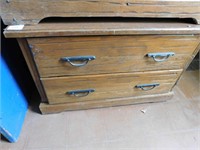 Two drawer all wood dresser - nice   36" long x