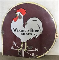"WEATHER-BIRD SHOES" PORCELAIN SIGN