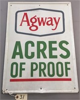 "AGWAY ACRES OF PROOF" METAL SIGN