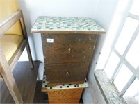 Pair of small drawers - plywood w/mosaic top -