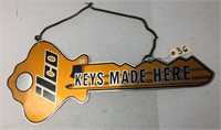 "ILCO KEYS MADE HERE" METAL SIGN