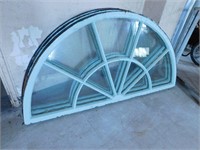 Arched decorative window  68" wide x 34" tall