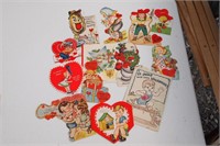 Vintage Valentines Day Cards and 2 Christmas Cards