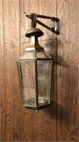 Metal and glass hanging sconces