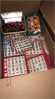 Bingo cards and chips