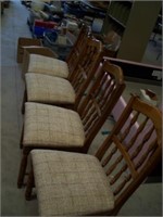 (4) Wood polster chairs (good condition).