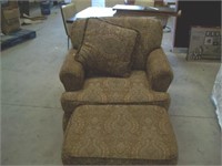 Paisley Print Chair, Ottomen and Pillow.