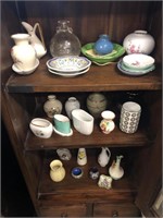 QTY OF VASES, TRINKETS & DISHES
