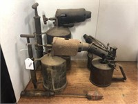 4 VARIOUS SIZED VINTAGE BLOW TORCHES